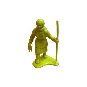 Vintage Marx Arctic Alaska Playset Woman w Walking Stick Figure IGY Yellow 1950s